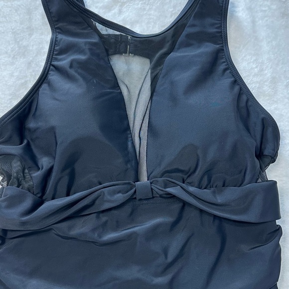 Temp Me Elegant Black One-Piece Swimsuit with Mesh Insert - Picture 5 of 15